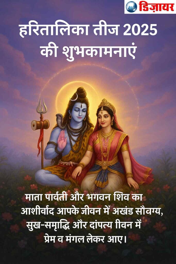 "हरितालिका तीज 2025 शिव पार्वती पूजा, अखंड सौभाग्य का पर्व, महिलाएं व्रत रखकर शिव-पार्वती का आशीर्वाद पाती हैं।"