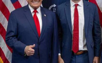 Donald Trump with Charlie Kirk during a Turning Point USA event
