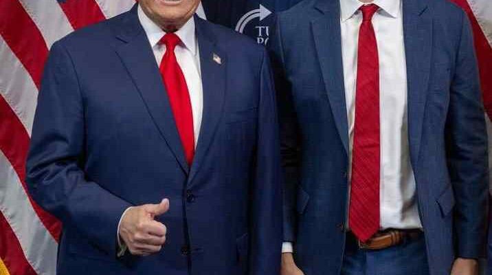 Donald Trump with Charlie Kirk during a Turning Point USA event