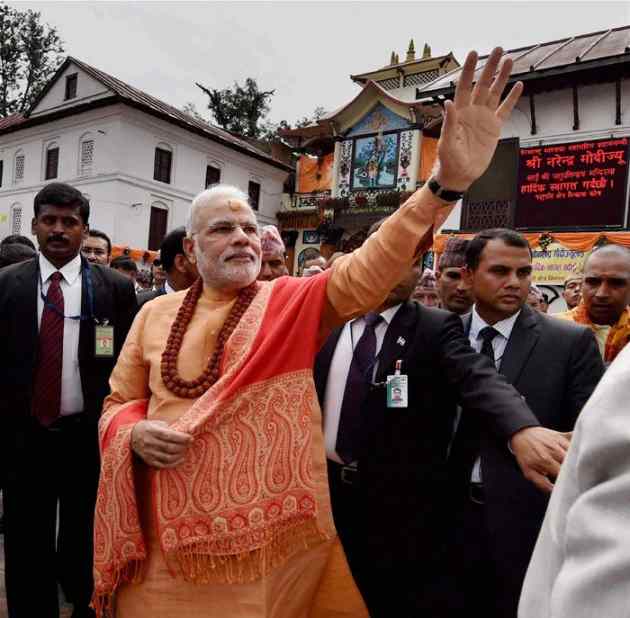 Prime Minister Narendra Modi visiting Pashupatinath Temple in Nepal